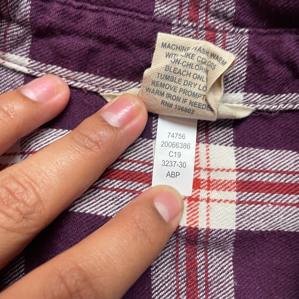 Duluth Trading Co Purple Plaid Long Sleeve Button Down Shirt Medium‎ - Picture 4 of 6